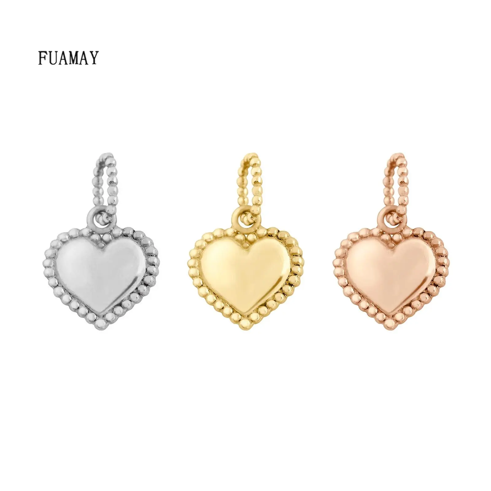 FUAMAY 925 ciondoli a forma di cuore intrecciato in argento Sterling per collana gioielli creazione oro rosa portafortuna amore cuore ciondolo