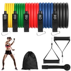TEP 11-Piece Resistance <b>Band</b> Set TPR Elastic Fitness <b>Bands</b> Multifunctional Whole Body <b>Workout</b> For Men And Women - Product Image 1