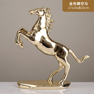 Décoration de maison personnalisée en gros Décoration de <span class=keywords><strong>cheval</strong></span> debout Statue en résine Sculpture Animal Ornement Statue de <span class=keywords><strong>cheval</strong></span> d'or <span class=keywords><strong>arabe</strong></span> - Product Image 4