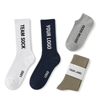 Chaussettes de performance décontractées avec logo personnalisé, respirantes, côtelées, pour l'exercice et les loisirs en plein air