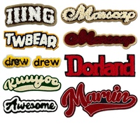 Patch en chenille 3D personnalisé avec logo, lettres brodées, à thermocoller, pour chapeau, vêtements, sac
