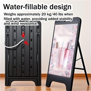 Support d'affichage pliable avec éclairage LED rechargeable/à brancher, panneau ABS, pour commerces, restaurants, bars - Product Image 3