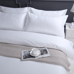 Trắng <span class=keywords><strong>Satin</strong></span> <span class=keywords><strong>Comforter</strong></span> 100% Cotton Thương Mại Khăn Trải Giường Cho Khách Sạn 300TC Bộ Đồ Giường Đặt Bộ Đồ Giường Mềm Mại Bộ - Product Image 2