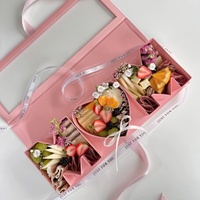 Muttertags-Geschenkbox aus Festem Pappmaché mit Matter Laminierung, Rechteckige Form, Band-Accessoires, Blumen, Sushi, Pralinen