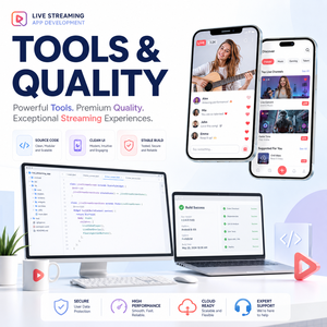 พัฒนาแอปพลิเคชันถ่ายทอดสดแบบกำหนดเองสำหรับ IOS และ Android พร้อมฟังก์ชันแชทแบบเรียลไทม์ ของขวัญเสมือนจริง และห้องโฮสต์หลายห้อง - Product Image 4