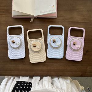 เคสโทรศัพท์แบบแข็งลายหมีจุดพร้อมขาตั้งแม่เหล็ก สำหรับ iPhone 17 Pro Max 16 15 14 ฝาหลังแบบมินิมอล - Product Image 2