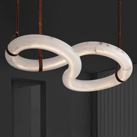 Lustre moderne en albâtre espagnol Infinity, luminaire suspendu LED pour hôtel, villa, plafonnier Infinity de luxe, télécommande