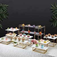 Matériel de restauration pour hôtels et restaurants, équipement de traiteur, buffet, ensemble de supports à gâteaux en acier inoxydable, présentoirs à fruits et en-cas pour table