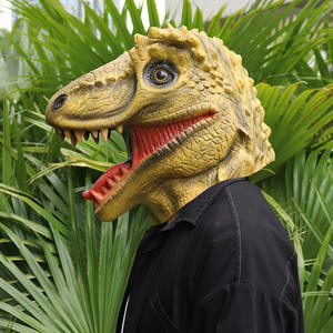 Masque de tête de <span class=keywords><strong>singe</strong></span> dinosaure en latex pour Halloween, Noël, fête, masque intégral, drôle, effrayant, accessoires de déguisement - Product Image 5