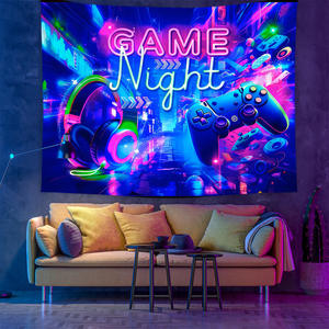 Tapices de luz negra reactiva UV, colgante de pared de personaje de <span class=keywords><strong>película</strong></span> fluorescente brillante nocturna para decoración de sala de estar del hogar - Product Image 3