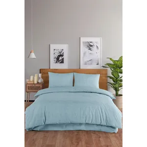 Juego de Ropa de Cama Doble de Algodón Sólido Karden Flower 200x220, Funda de Edredón, Sábana Plana y Fundas de Almohada - Product Image 4