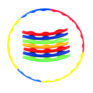MUDA Venta al por mayor de fábrica Anillo de <span class=keywords><strong>hula</strong></span> de plástico desmontable Educativo DIY Mezcla de cuatro colores Talla de cintura ajustable Diseño plegable - Product Image 2