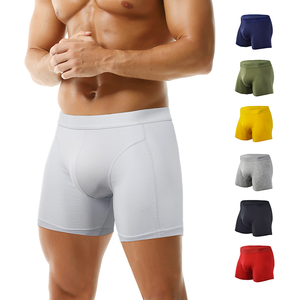 M tot 5XL Katoenen Ademend Gebreide Anti-Frictie Sport Lange Heren Boxerhorts Aangepaste Logo Zomer Groothandel - Product Image 1