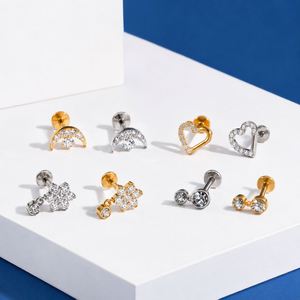 Vintage Fashion Titanium Zircon Labret Lip <b>Piercing</b> <b>Earrings</b> for Wedding Engagement Gift - Product Image 4