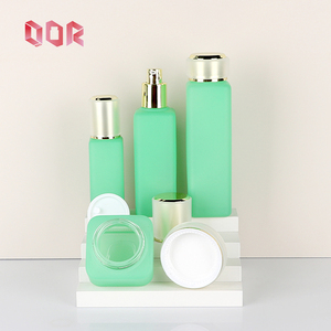 Skin Care Cream Bottle Green Glass Bottle Customized Cosmetics Container Empty For Cosmetics Package with Pressing Pump Head - Product Image 6