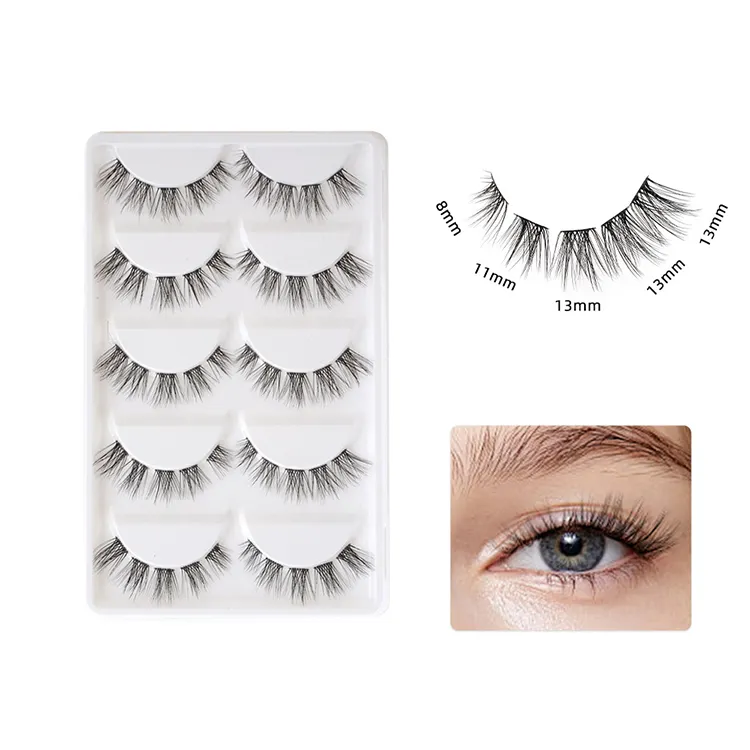 Toptan özel Logo yüksek kaliteli önceden kesilmiş DIY Segment kirpik uzantıları evde doğal bak küme Lashes