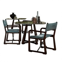 Ensemble de table et de chaises pliantes en aluminium de style nordique pour restaurants haut de gamme et mobilier d'extérieur