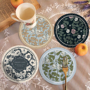 Napperon rond élégant pour jardin, 14 cm, style américain, isolant thermique, lavable, pour salle à manger - Product Image 1