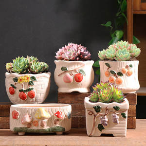 Macetas de Cerámica Esmaltada Pintadas a Mano para Suculentas - Ecológicas, Duraderas, Ligeras (2 kg), con Orificio de Drenaje, Diseño Moderno - Product Image 2