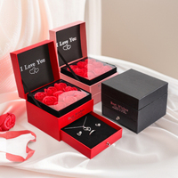Cadeau pour la Saint-Valentin et la fête des mères, savon acrylique artificiel très vendu, collier avec 9 fleurs de rose, boîte cadeau, ensemble de bijoux en forme de rose