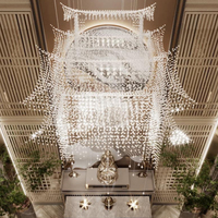 Produit populaire personnalisé hall d'hôtel restaurant mariage grand luxe led lustre plafonnier