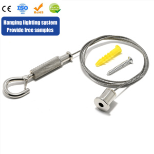 <span class=keywords><strong>Kit</strong></span> de suspension avec clip pour câble en acier inoxydable |   Système de suspension de câble de plafond à crochet en laiton réglable - Product Image 4