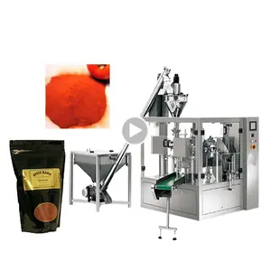 Mudah dioperasikan mini kecepatan tinggi doypack tomat bubuk horizontal ritsleting 4 sisi segel kemasan mesin