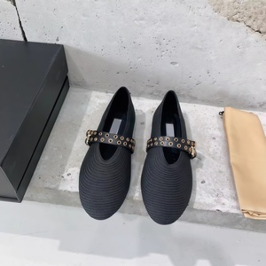 Zapatos Planos <span class=keywords><strong>de</strong></span> Diseño <span class=keywords><strong>de</strong></span> Lujo <span class=keywords><strong>para</strong></span> Mujer, Estilo Mary Jane, Tejidos, con Punta Redonda, Correa <span class=keywords><strong>de</strong></span> Cuero Genuino, Zapatos <span class=keywords><strong>de</strong></span> Bailarina, <span class=keywords><strong>de</strong></span> Piel <span class=keywords><strong>de</strong></span> Oveja - Product Image 4