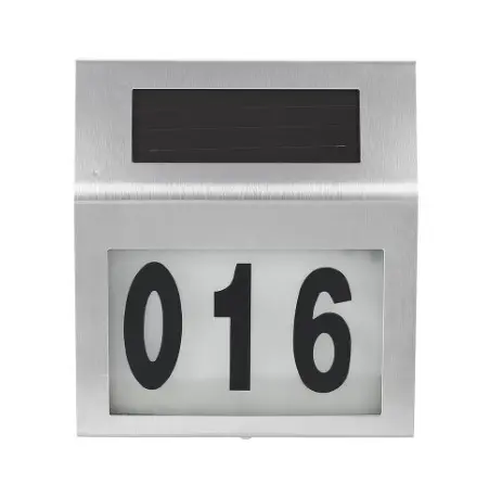 Numéros de maison en acier inoxydable, signe d'adresse, Led d'éclairage, numéros de maison, LED étanche, numéros de maison solaire, lumière