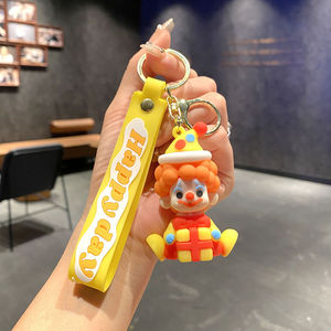 Porte-clés en PVC personnalisé de haute qualité, adorable clown de <span class=keywords><strong>cirque</strong></span>, pendentif de mode américaine, pour sac à dos ou voiture, petit cadeau - Product Image 5