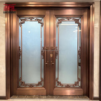Porte de Sécurité en Cuivre de Luxe de Style Mid-Century pour Appartement, Idéale pour la Sécurité des Résidences et des Cours