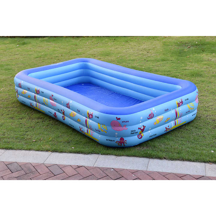 Family-Size PVC Inflatable Swimming Pool for Kids Adults Garden ...