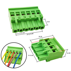 तटस्थ तांबा टर्मिनल ब्लॉक केबल प्रकार 180 डिग्री महिला पीछे पीछे फिरना XK2EDGKA-5.08MM पिच कनेक्टर - Product Image 2