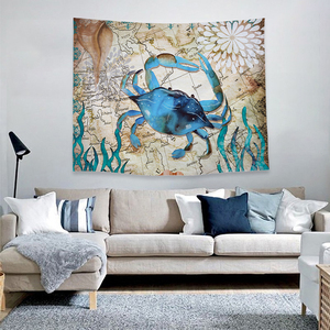 <span class=keywords><strong>Tapisserie</strong></span> murale décorative avec impression d'animaux marins : tortue, <span class=keywords><strong>cheval</strong></span>, pieuvre, baleine - Product Image 5