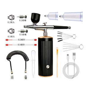 Pistola de Aerógrafo Eléctrica con Boquillas de 0.2 y 0.5, Alimentación por USB, Portátil, Alimentación por Gravedad, Herramienta de Pulverización para Arte de Uñas, Ajustes de Velocidad Regulables - Product Image 2