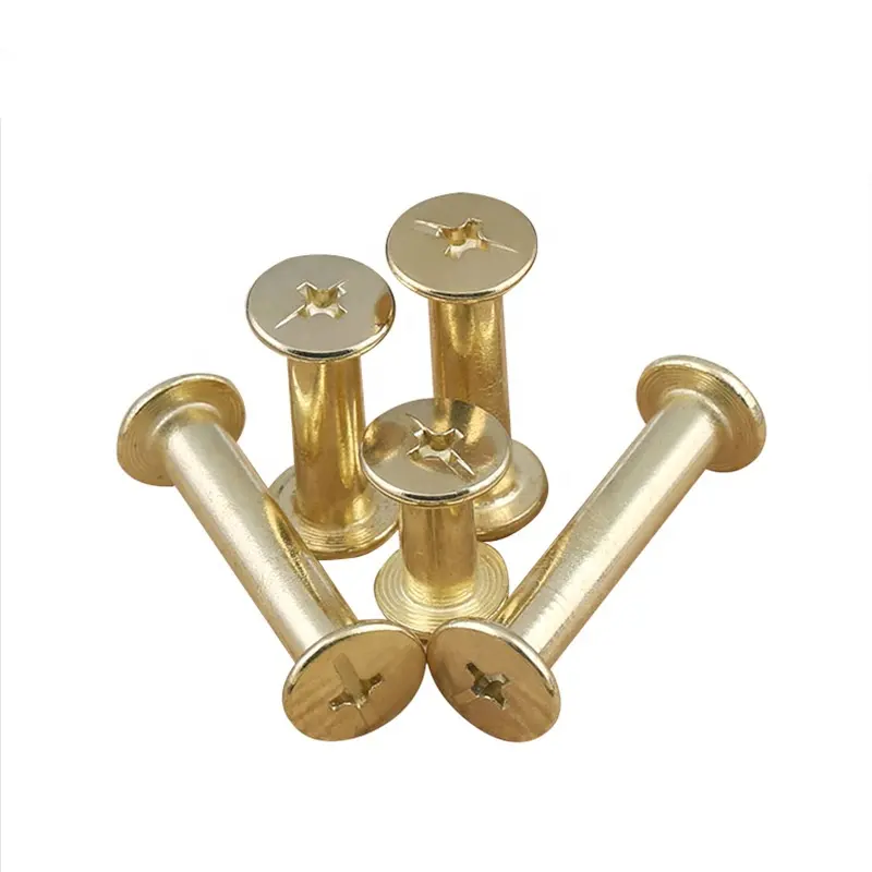 Tùy Chỉnh M1 M2 4Mm 1/4Inch Nam Và Nữ Brass Chicago Vít Cho Da Đồng Chicago Vít