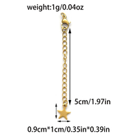 Chaîne d'extension à fermoir mousqueton en acier inoxydable 304 anti-ternissement plaqué or 18 carats PVD pour la fabrication de bijoux DIY en gros