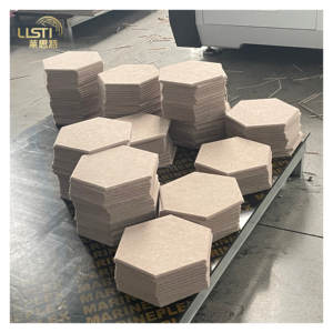 Paneles acústicos de tela de Fieltro de Poliéster con absorción de ruido ranurado en V personalizado de colores ricos decoración de paredes interiores Tiels hexagonales - Product Image 4