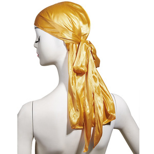 Satin Hip Hop Hat Breathable Polyester Sports <b>Headband</b> Yellow Blue Red Green <b>Black</b> Men Women Long Tailed Pirate Style - Product Image 5