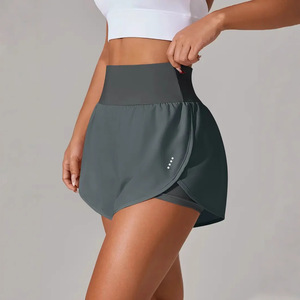 Falda pantalón deportiva 2 en 1 de cintura alta para mujer, de secado rápido, con pantalón corto interior, logotipo personalizado, para tenis, golf, entrenamiento y running - Product Image 2
