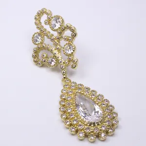 Elegant Water Drop Shaped Cubic Zircon S925 sterling silver gold Long dangle drop Earring for woman banquet Jewelry wholesale