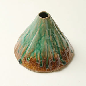 Vase conique en céramique 8-16 pouces, glaçure craquelée, style Wabi Sabi, décoration de table - Product Image 2