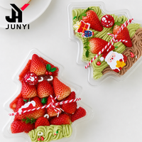 Boîte d'emballage pour gâteau de fête de Noël, en plastique transparent, réutilisable, écologique, moderne, anti-buée, pour les tailles grande/moyenne/petite