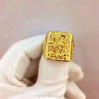 Bague Dragon Doré de Dubaï Bague Dragon Plaqué Or Imitation Or Bijoux Ouverts pour Hommes