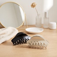 Accessoires JIAYANG – Grande Pince à Cheveux en Acétate pour Cheveux Épais, Style Élégant et Polyvalent, Pince Requin Chic, Design Géométrique et Fils Métalliques, Idéal Cadeau