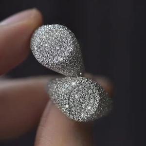 Élégante bague en argent sterling 925 faite à la main avec diamants étincelants, taille brillant rond, bijou de luxe de créateur, accessoire de mode - Product Image 2