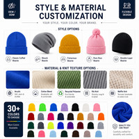 Bonnet tricoté côtelé personnalisé avec logo, 30 couleurs, OEM, marque privée, vente en gros