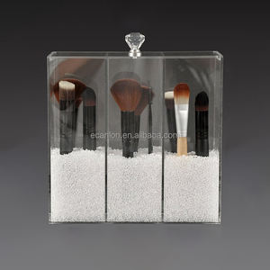 Porta Pennelli da Trucco in Acrilico Trasparente Antipolvere con Coperchio, Espositore da Scrivania in <span class=keywords><strong>Plexiglass</strong></span> per Cosmetici, per Tavoli da Toeletta - Product Image 5