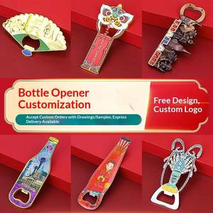 Ouvre-bouteille en métal personnalisé avec logo, autocollant pour réfrigérateur, ouvre-bouteille de bière sur mesure, vente en gros - Product Image 2