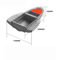 Bateau de pêche pliant portable en plastique technique, transportable par voiture, avec coque stable en PE épaissi, pour la pêche aux leurres